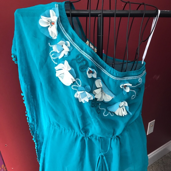 Tops - luluman sheer top one shoulder size med